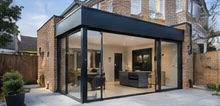 Architectural concept of a contemporary rear house extension